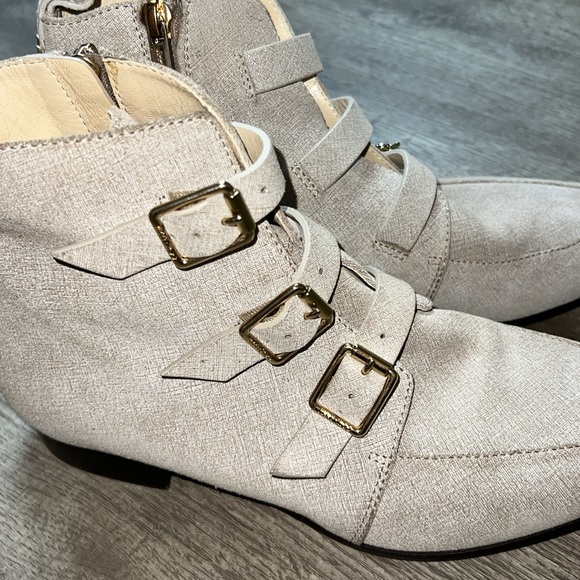 Jimmy Choo Marlin Buckle Canvas Boots Pointed Toe - Picture 3 of 12